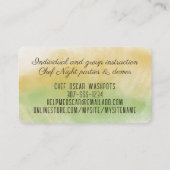 Waterverf peer gebak chef-kok koken bakken Toscaan Visitekaartje (Achterkant)