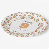 Waterverf Peer Pattern Monogramed Papieren Bordje (Gekanteld)