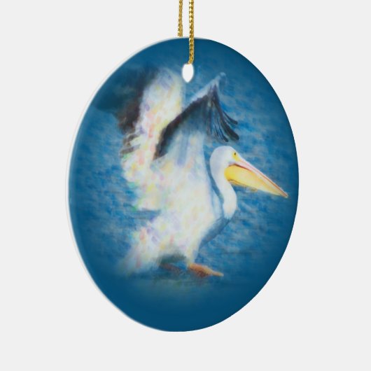 waterverf pelicaan 17 sierogen keramisch ornament (Rechts)