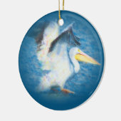 waterverf pelicaan 17 sierogen keramisch ornament (Links)