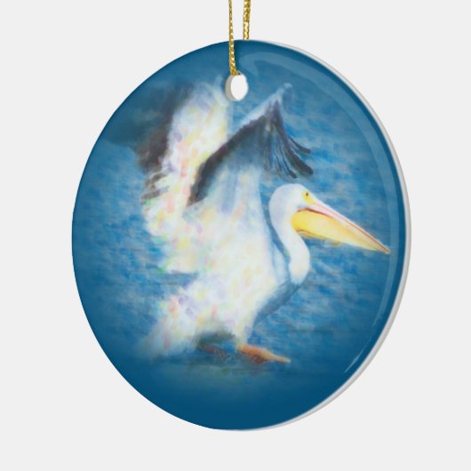 waterverf pelicaan 17 sierogen keramisch ornament (Links)