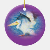 waterverf pelicaan 17 sierogen keramisch ornament (Achterkant)