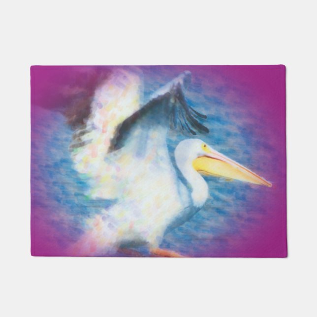 waterverf pelikaan 17 deurmat (Voorkant)