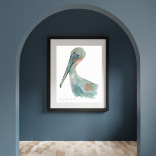 Waterverf Pelikaan Poster