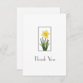 Waterverf, pen en inkt Daffodil Bedankkaart (Voorkant / Achterkant)