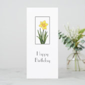 Waterverf, pen en inkt Daffodil Kaart (Staand voorkant)