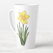 Waterverf, pen en inkt Daffodil Latte Mok (Linkerhoek)