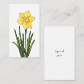 Waterverf, pen en inkt Daffodil Note Kaart Notitiekaartje (Voorkant / Achterkant)