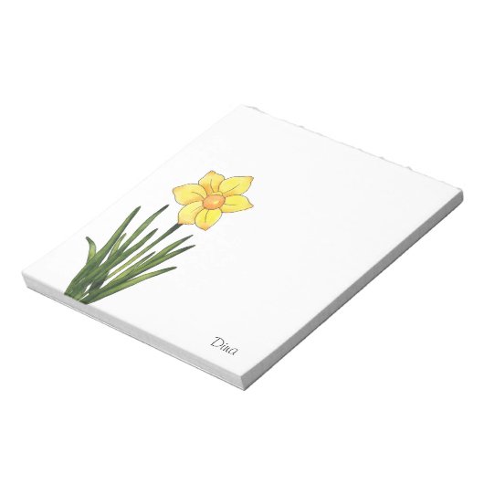 Waterverf, pen en inkt Daffodil Notitieblok (Linkerzijde)