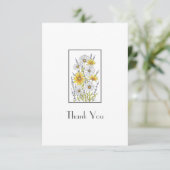 Waterverf, pen en inkt Daisy Floral Bouquet Bedankkaart (Staand voorkant)