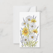 Waterverf, pen en inkt Daisy Floral Bouquet Notitiekaartje (Voorkant)