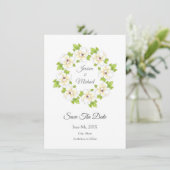 Waterverf, pen en inkt Magnolia Wreator Save The Date (Staand voorkant)