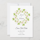 Waterverf, pen en inkt Magnolia Wreator Save The Date (Voorkant)