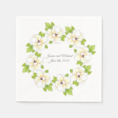 Waterverf, pen en inkt Magnolia Wreator Servet (Voorkant)