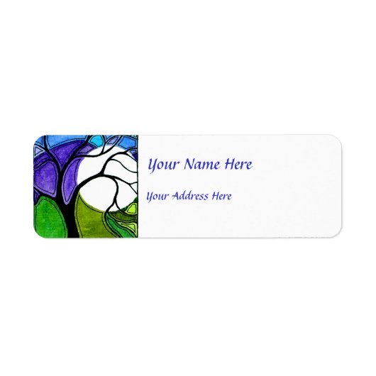 Waterverf Pen en Inktboom Etiket (Voorkant)