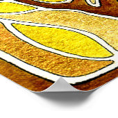 Waterverf Pen en Inktboom - Geel goud Poster (Hoek)