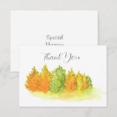 Waterverf, Pen & Ink Herfstbomen Bedankkaart (Voorkant / Achterkant)
