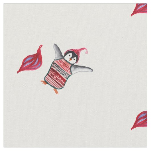 Waterverf Penguin Art Stof (Close Up)