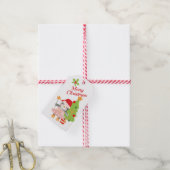 Waterverf Penguin Ballerina Kerstmis Cadeaulabel (Met Touw)