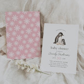 Waterverf Penguin Girl Baby shower Uitnodiging