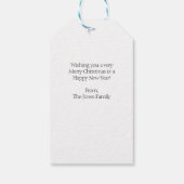 Waterverf Penguin Merry Kerstmis Cadeaulabel (Achterkant)