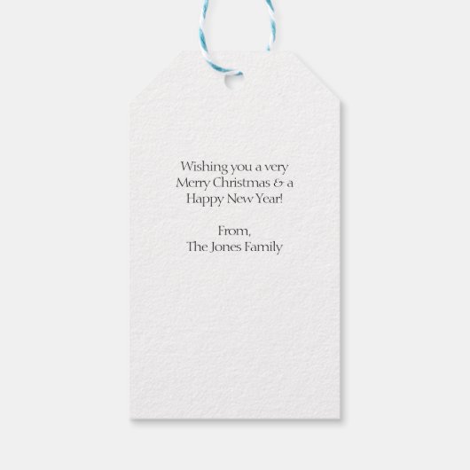 Waterverf Penguin Merry Kerstmis Cadeaulabel (Achterkant)