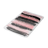 Waterverf Penseel lijnen Roos Gold Faux Glitter Badmat (Gekanteld)