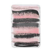 Waterverf Penseel lijnen Roos Gold Faux Glitter Badmat (Voorkant Verticaal)