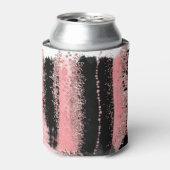 Waterverf Penseel lijnen Roos Gold Faux Glitter Blikjeskoeler (Blikje Voorkant)