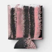 Waterverf Penseel lijnen Roos Gold Faux Glitter Blikjeskoeler (Achterkant)