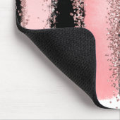 Waterverf Penseel lijnen Roos Gold Faux Glitter Muismat (Hoek)