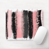 Waterverf Penseel lijnen Roos Gold Faux Glitter Muismat (Met muis)