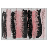 Waterverf Penseel lijnen Roos Gold Faux Glitter Snijplank (Voorkant)