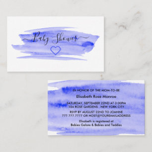 Waterverf-penseelkaartkaartje voor Baby shower uit Visitekaartje