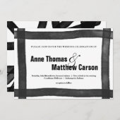 Waterverf penseelrand | Uitnodiging tot weddenscha (Voorkant / Achterkant)