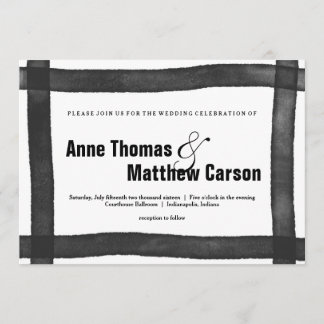 Waterverf penseelrand | Uitnodiging tot weddenscha