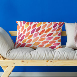 Waterverf penseelstreek barst geel en oranje accent kussen