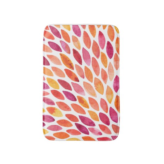 Waterverf penseelstreek barst geel en oranje badmat (Voorkant Verticaal)