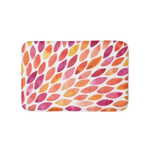 Waterverf penseelstreek barst geel en oranje badmat (Voorkant)