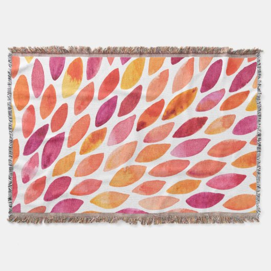 Waterverf penseelstreek barst geel en oranje deken (Voorkant)