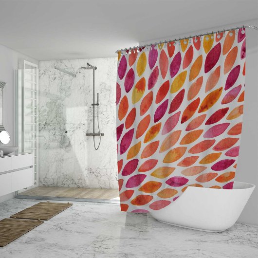 Waterverf penseelstreek barst geel en oranje douchegordijn