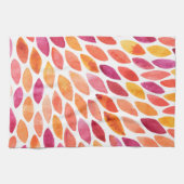 Waterverf penseelstreek barst geel en oranje theedoek (Horizontaal)