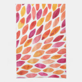 Waterverf penseelstreek barst geel en oranje theedoek (Verticaal)