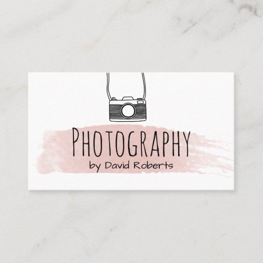 Waterverf Penseelstreek fotografie Cute Camera Visitekaartje (Voorkant)