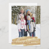 Waterverf penseelstreek | Goud Feestdagenkaart (Voorkant / Achterkant)