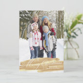 Waterverf penseelstreek | Goud Feestdagenkaart (Staand voorkant)