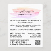 Waterverf penseelstreek, make-up artiest Advertere Flyer (Voorkant)