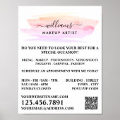 Waterverf penseelstreek, make-up artiest Advertere Poster (Voorkant)