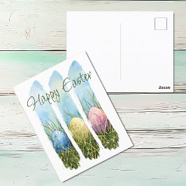 Waterverf penseelstreek paasei feestdagenkaart
