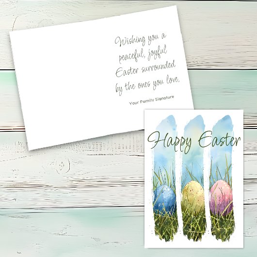 Waterverf penseelstreek paasei kaart